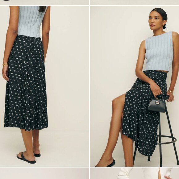 Reformation Zoe Skirt - Flower Print - Size 6p - Picture 2 of 5